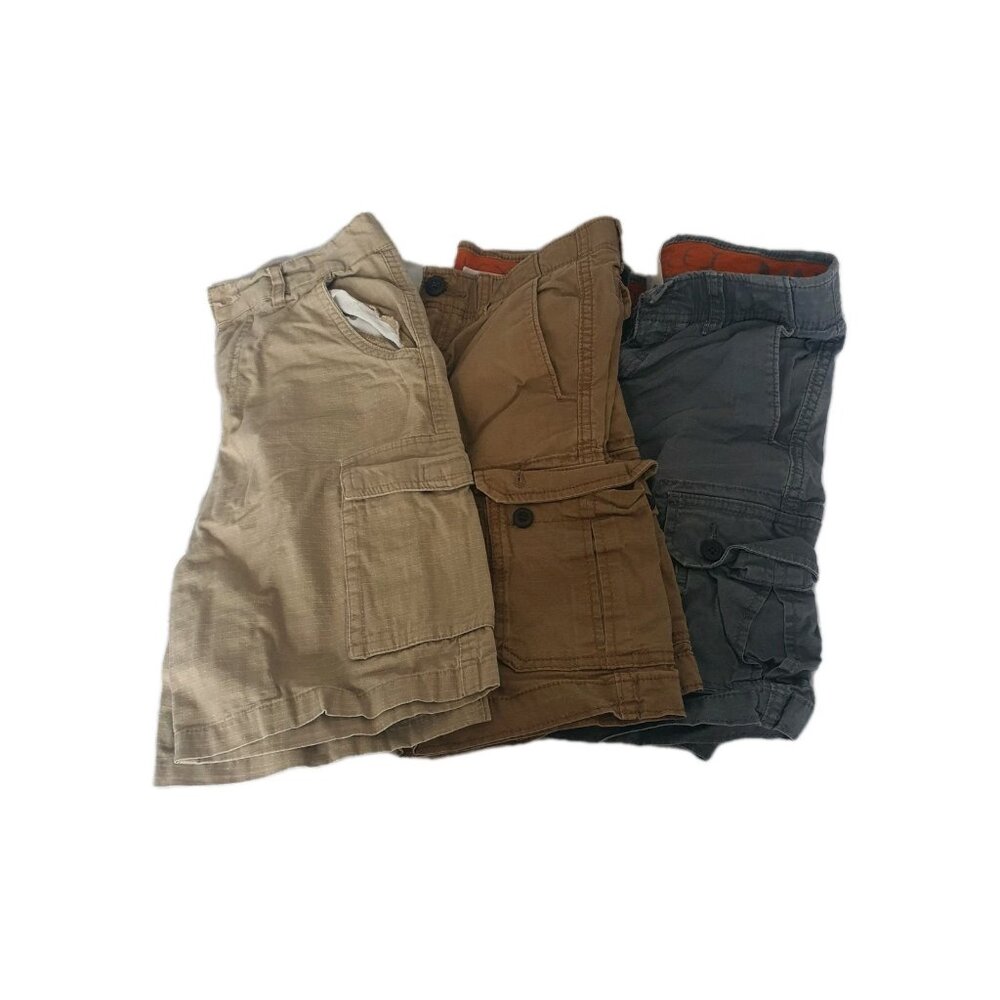 Boys Cargo Shorts Sz 10 Urban Pipeline 2/Highland 1‎ Gray Khaki Uniform Lof of 3